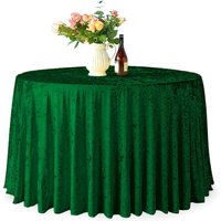 Round Crushed Velvet Table Cloth, Washable Soft Fabric Glitz Table Cover - 120"