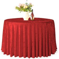 Round Crushed Velvet Table Cloth, Washable Soft Fabric Glitz Table Cover - 120"