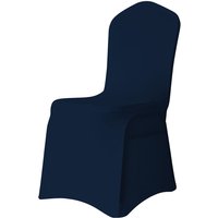 Neel Blue Spandex Polyester Stretch Chair Cover, Washable & Removable Slipcovers in Navy