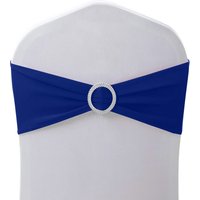 Neel Blue 13"x5" Spandex Chair Bands with Slider Buckle, Stretchy Elastic Chair Sash - 10pcs in Royal