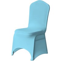 Neel Blue 10pcs Spandex Arched Front Chair Covers Stretch Fabric Removable Washable Slipcovers in Baby Blue