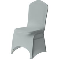 Neel Blue 10pcs Spandex Arched Front Chair Covers Stretch Fabric Removable Washable Slipcovers in Silver