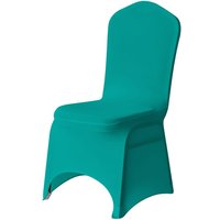 Neel Blue 10pcs Spandex Arched Front Chair Covers Stretch Fabric Removable Washable Slipcovers in Turquoise