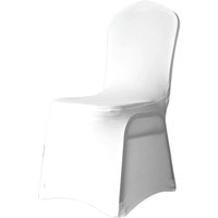 Neel Blue 10pcs Spandex Dining Chair Cover, Slipcover with Chair Band in White
