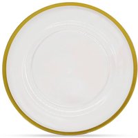 Neel Blue 33cm Acrylic Charger Plate with Trim Edge for Dinner Table Decoration in Gold