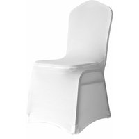 Neel Blue Spandex Polyester Stretch Fabric Washable & Removable Chair Cover in White