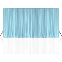 Neel Blue Spandex Backdrop Curtain, Wrinkle-Free Polyester Fabric Backdrop Panel, 3x6 Metres in Baby Blue