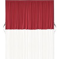 Neel Blue 3x3 Metres Curtain Backdrop, Polyester Fabric Drapes in Red | Size: 300 cm