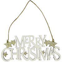 Neel Blue Wooden Christmas Table Sign - Merry Christmas Sign & Xmas Tabletop Centrepiece in Natural
