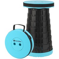 Neel Blue Foldable Telescopic Stool, Portable Collapsible Camping Stool in Light Blue