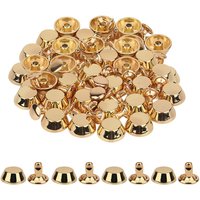 Neel Blue 12mm Mushroom Feet Cap with 7mm Back Rivets - 25pcs in Gold