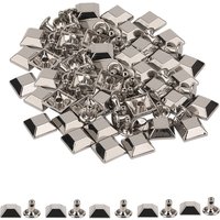 Neel Blue 10mm Pyramid Feet Cap with 7mm Back Rivets - 25pcs in Silver