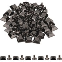 Neel Blue 12mm Pyramid Feet Caps with 7mm Back Rivets - 25pcs in Black