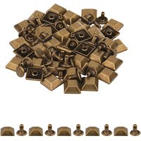 Neel Blue 12mm Pyramid Feet Caps with 7mm Back Rivets - 25pcs in Bronze