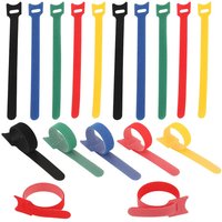 Neel Blue Multi-Colour Reusable Hook & Loop Cable Ties - 50pcs, 15cm x 1cm | Size: 15 cm x 1 cm