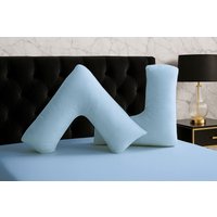 Snug City Microfibre Soft Touch V Shape Plain Dyed Pillowcase in Light Blue