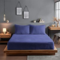 Snug City Teddy Fitted Sheet 30cm Extra Deep Soft Cuddly Soft Touch Bedding in Navy | Size: King