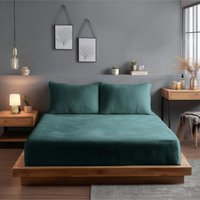 Snug City Teddy Fitted Sheet 30cm Extra Deep Soft Cuddly Soft Touch Bedding in Teal | Size: Single