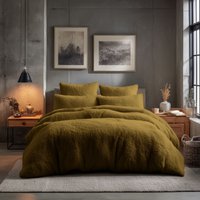 Snug City Teddy Bear Fleece Soft Cosy Duvet Cover + Pillow Case Set in Yellow | Size: King
