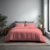 Snug City Microfibre Soft Touch Duvet Cover & Pillowcase/s Set Bed Linen in Pink | Size: Double
