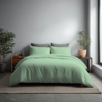 Snug City Microfibre Soft Touch Duvet Cover & Pillowcase/s Set Bed Linen in Duck Egg Blue | Size: Double