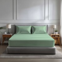 Snug City Microfibre Soft Touch Fitted Sheet 40cm Extra Deep Skirt Plain Dyed Bed Linen in Duck Egg Blue | Size: Small Double