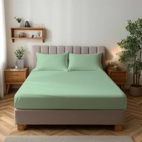 Snug City Microfibre Soft Touch Fitted Sheet 25cm Skirt Plain Dyed Bed Linen in Duck Egg Blue | Size: Small Single