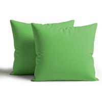 Snug City Waterproof Outdoor Garden Cushion Covers Patio Cushion Cover Cases Square Pack Of 2 in Light Green | Size: 45 cm x 45 cm