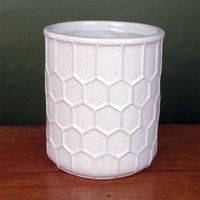 Leaf White Honeycomb Speckled Ceramic Planter Plant Pot