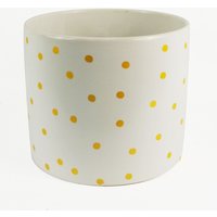 Leaf Gold Dot Planter Plant Pot 18 x 18 x 15cm Gold, White | Size: 18 x 18 x 15 cm