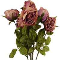 Pack 6 x 70cm Artificial Dark Pink Rose Pink