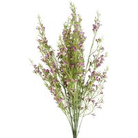 Pack 6 x 100cm Artificial Foliage Stem Small Flowers Purple