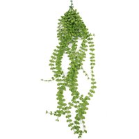 Leaf Hanging UV & Fire Resistant Artificial Plant Pearl String 92cm in Green