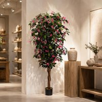 Leaf 180cm Giant Artificial Pink Flowering Bougainvillea Tree