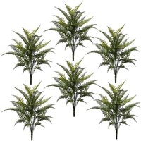 Leaf Artificial Fern Foliage Branch 78cm Fire Retardant Commercial Pack of 6 in Green