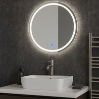 CGC Lighting Aurelia 600mm Round LED Mirror Light with 3 CCT switch in Silver