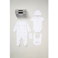 Rock a Bye Baby Cotton 5-Piece Baby Gift Set in White | Size: Newborn