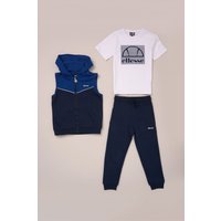3 Piece Hooded Gilet T Shirt & Jogger Outfit Set