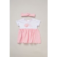 Waffle Dress & Headband Outfit Set Pink m