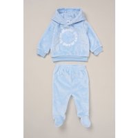 2 Piece Fluffy Hoody & Footed Trousers Set m