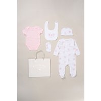 Rock a Bye Baby Girl's Cotton 5-Piece Baby Gift Set in Baby Pink | Size: 0-3 m