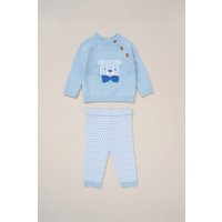 True Knit Cardigan Trouser Outfit Set Blue m