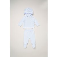 Velour Jacket & Footed Trousers Set Blue m
