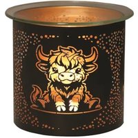 Aromatize Multi Functional Tealight Wax Melt Burner 10.5cm - Highland Cow in Black