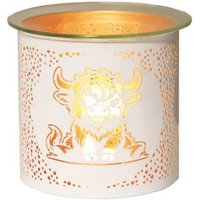Aromatize Multi Functional Tealight Wax Melt Burner 10.5cm - Highland Cow in White