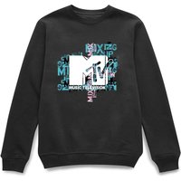 MTV Official Typography Unisex Adult Sweatshirt in Black | Size: Large