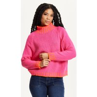 Neon Trim Wool Blend Jumper Dark