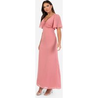 Anaya with Love Women's V Neck Short Flutter Sleeve Maxi Dress in Pink | Size: 12