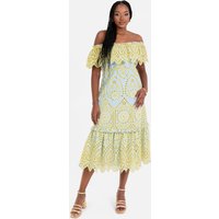 Maya Deluxe Women's Broderie Bardot Midi Dress | Size: 10