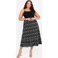 Lovedrobe Women's Broderie Midaxi Skirt in Black | Size: 22